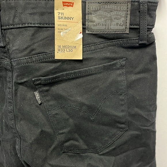 Levi’s 711 Skinny Jeans, Size 33, Black - Picture 5 of 6